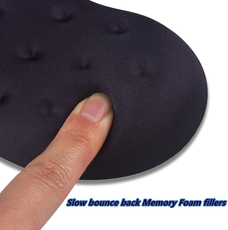 BRILA Ergonomic Memory Foam Mouse Wrist Rest Support Pad Cushion for Computer, Laptop, Office Work, PC Gaming - Massage Holes Design - Wrist Pain Relief (Black Mouse Wrist Rest) Black Mouse Wrist Rest