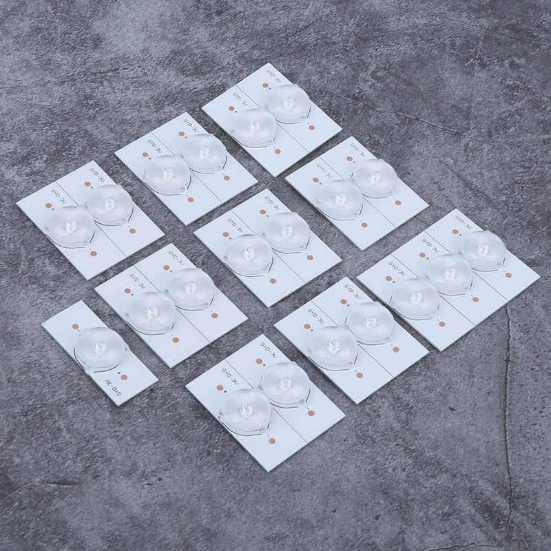 20pcs SMD Lamp Beads, Universal 3V SMD LED, Optical Lens Filter with High Hardness, Repair and Replacement Parts for LED Strips and TV Strips (White)