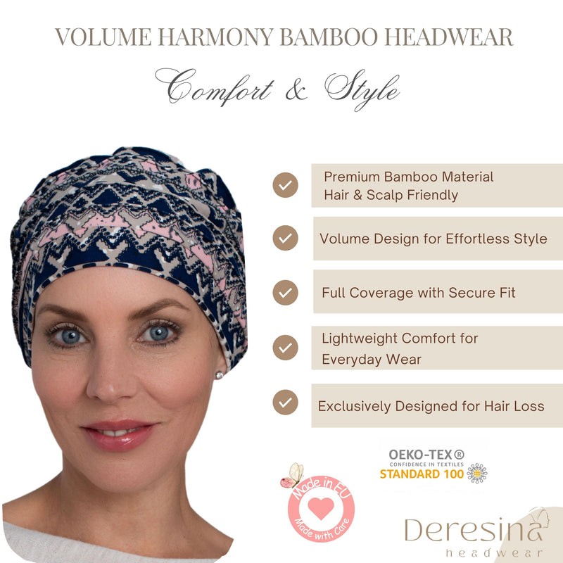 Deresina Harmony Volume Headwear Bamboo Chemo Hat for Women Pattern V2