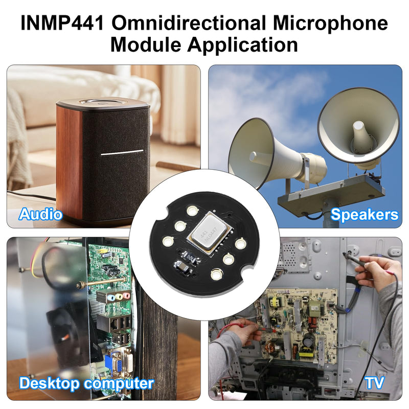 AYWHP Pack of 3 INMP441 Omnidirectional Microphone Module 24 Bit I2S Interface Digital Output Compatible with ESP-32 Arduino