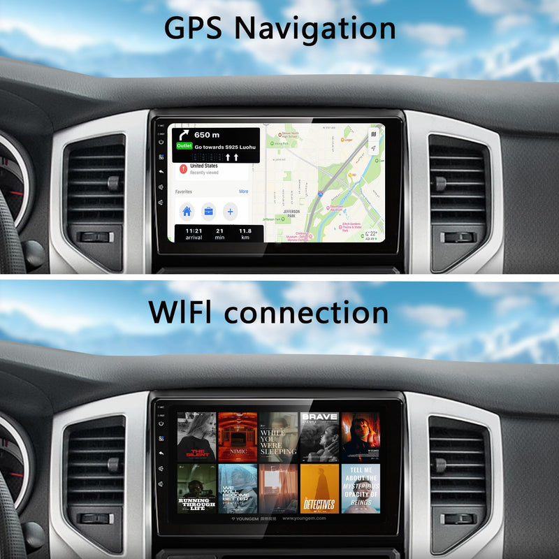 9" Car Stereo Radio for Toyota Tacoma 2005-2015 | Wireless Apple CarPlay & Android Auto | 5G WiFi GPS Navigation | IPS HD Touchscreen | Bluetooth | FM | MIC | Backup Camera Toyota TacomaB