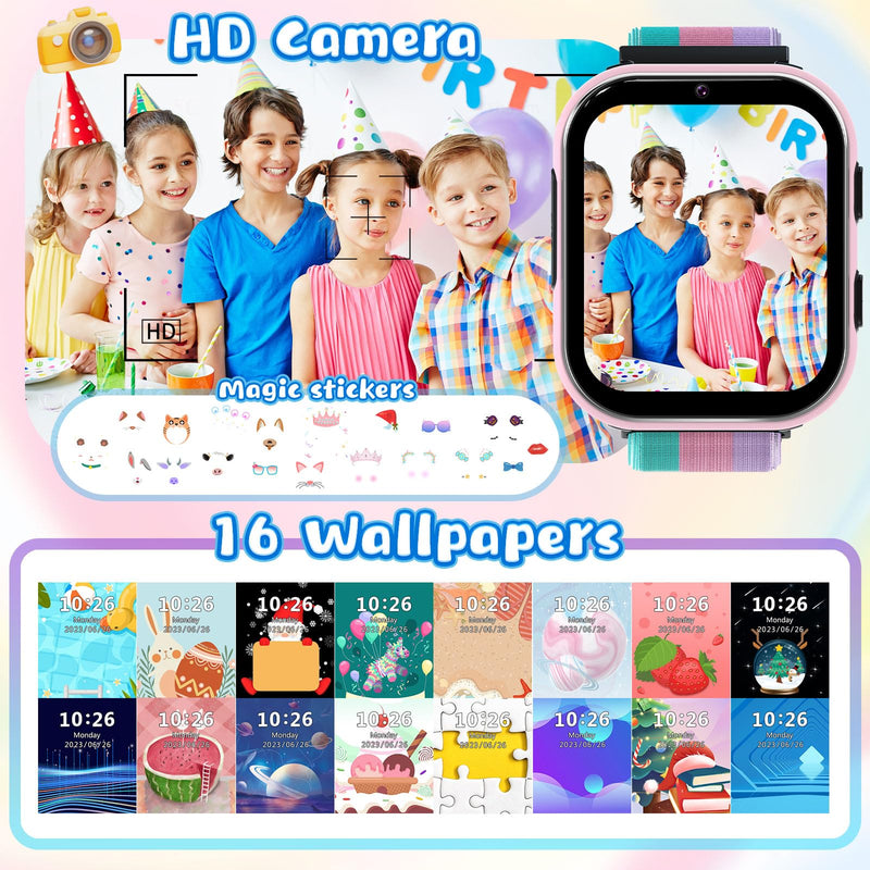 4G Kids Smart Watch, Smartwatch for Kids Phone Touch Screen, Educational Games Pedometer Fitness Alarm Calculator Clock Music Player, Suitable for Children Aged 4-10 Years Old, (Purple) Purple