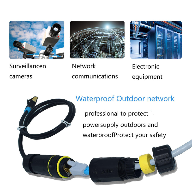ZUZONG IP68 Waterproof Cat7 RJ45 Coupler, 10GB Shielded Pure Copper Ethernet Coupler, IP68 Waterproof Ethernet Outdoor LAN Connector for Starlink/Cat5/Cat6/Cat6A/Cat7/Cat8 Ethernet Cable(5 PCS Female) 5