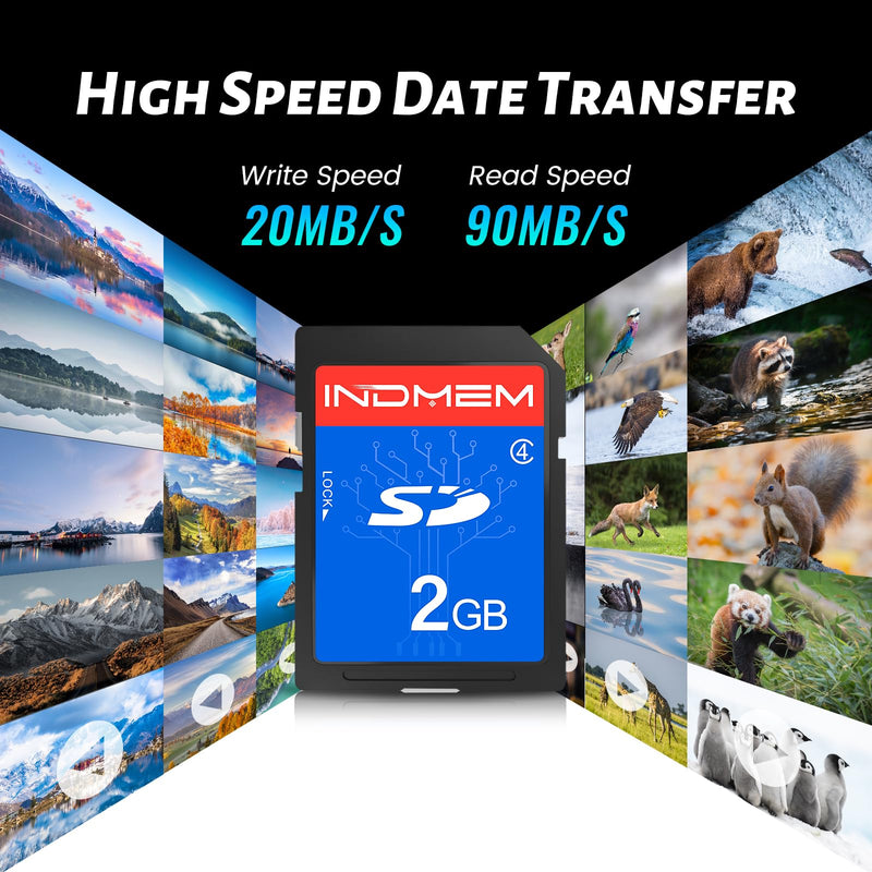 [AUSTRALIA] - INDMEM 2GB SD Card, 8 Packs Class 4 2GB Flash Memory Card MLC Standard Secure Digital Cards Camera Card 2GB(8pcs) 