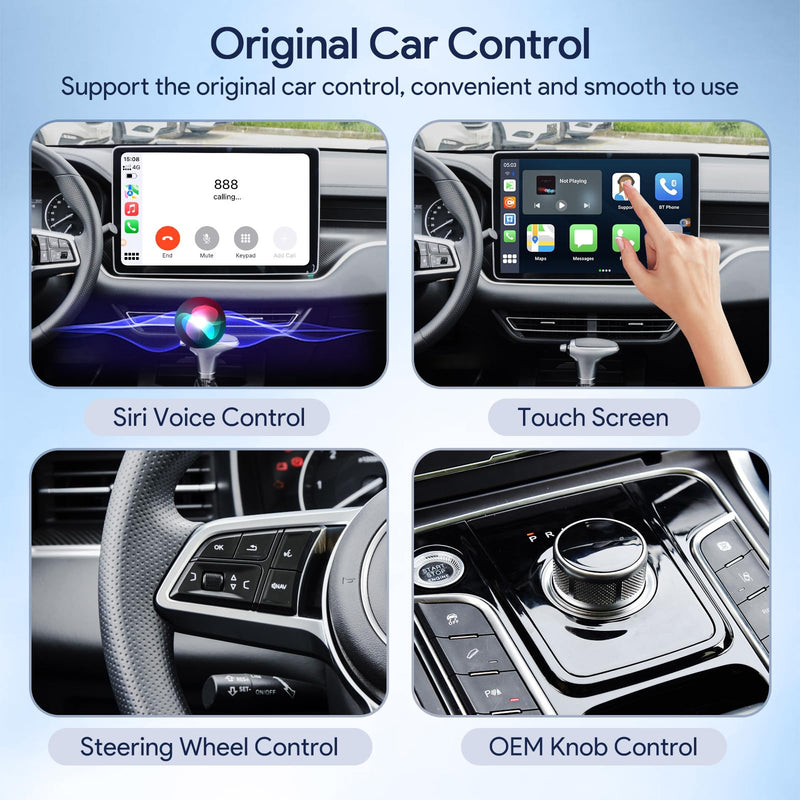 Carplay AI Box, Wireless Carplay Android Auto Smart AI Box Support Mirrorlink/TF Card Multimedia Video Box for OEM Wired Carplay AI Box Lite
