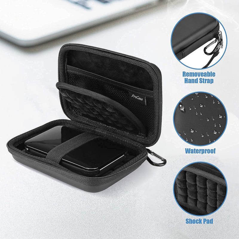 ProCase Portable Hard Drive Case Bundle with ProCase Samsung T7/ T7 Touch Portable SSD Hard Carrying Case and 2 Cable Ties