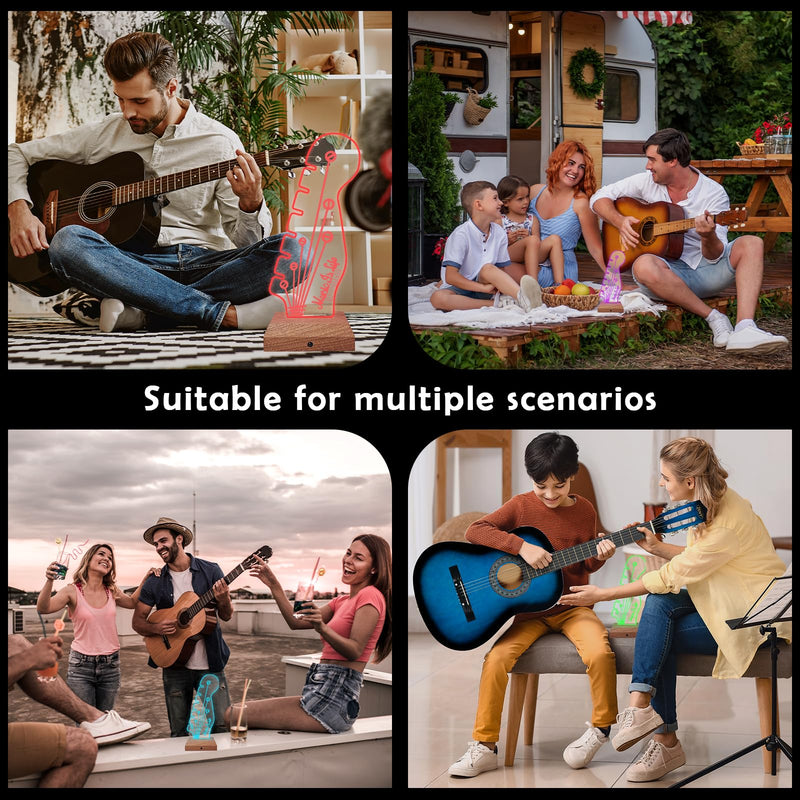 Light Up Guitar Pick Holder with Music Sync, 7-Color LED Guitar Pick Lamp with Remote Control, Acrylic 3D Guitar Pick Storage Rack, Birthday Gift for Music Lovers and Guitarists, Guitar Accessories