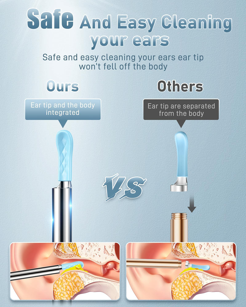 AOPICK Ear Wax Remover Otoscope, 1080P HD WiFi Ear Cleaner with Camera, 360° Wide Angle Otoscope Camera with 6 LEDs for iPhone, iPad and Android Smartphones