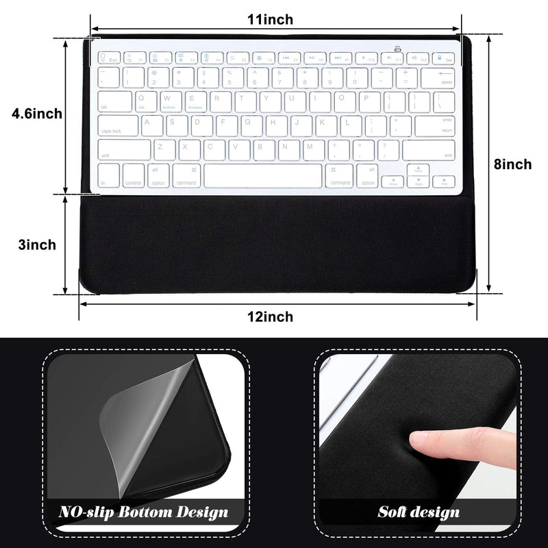 Keyboard Wrist Rest for Magic Keyboard Pad Wrist Rest Stand Compatible with Wireless Magic Keyboard 2 (MLA22L/A) for Easy Typing (Grey) (Black)