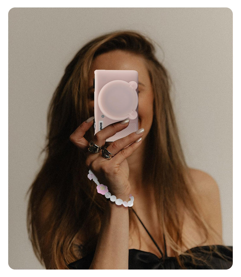 [AUSTRALIA] - Seltureone for Canon PowerShot SX740/SX730 HS Case with Cute Charm Wrist Strap and Screen Protector, Anti-scratch Soft Silicone Built-in Lens Cap for Canon SX740/SX730 Case - Jelly Pink 
