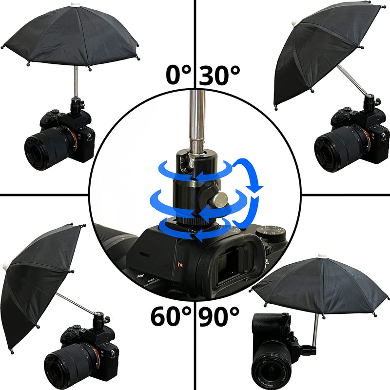[AUSTRALIA] - Hot Shoe Umbrella/Sunshade, Protects Camera from Rain, Bird Droppings, Sunlight, Snow, Camera Umbrella, Waterproof Camera Accessory Small-New 