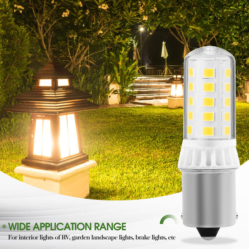 KUNKA B15S 12V LED Lamp 3W 400 Lumens, CRI85, 1156 Socket AC12V-24V for Landscape Patio Light Deck Light Lawn Mower, Snow Blower Replacement, 1103/1141 Single Contact Base (Cool White 6000K, Set of 4) Cool White 6000k 4er-Set