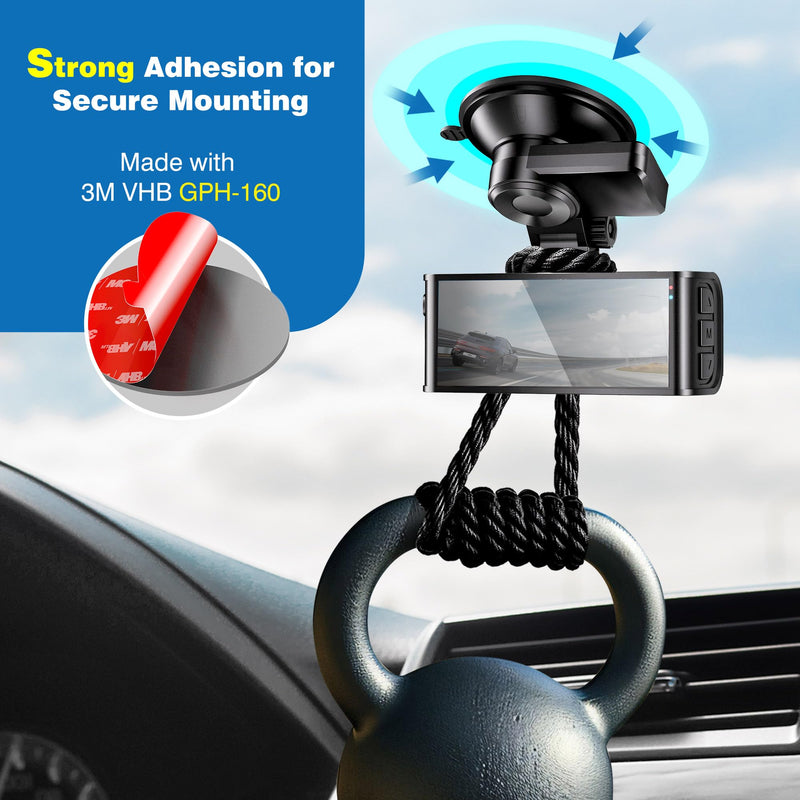 [AUSTRALIA] - 3M VHB Double-Sided Adhesive Pads for Dash Cam Mount – 4-Pack 2.2" Round, Heat Resistant Sticky Tape for Car Windshield, Dashboard, GPS, and Camera Holders with 4 Adhesion Promoter 