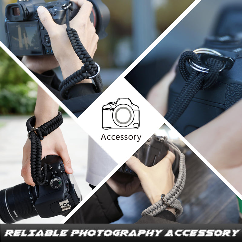 SUNYA Camera Wrist Strap for Photographers Quick Release Camera Hand Strap Compatible for DSLR or Mirrorless Camera Black
