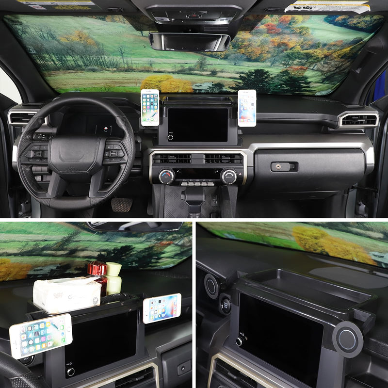 TOYCIDFG Dashboard Storage Tray Behind Screen with Magnetic Phone Holders Compatible with Toyota Tacoma 2024 2025 2026 8inch Touchscreen Version, Car Dash Organizer Accessories