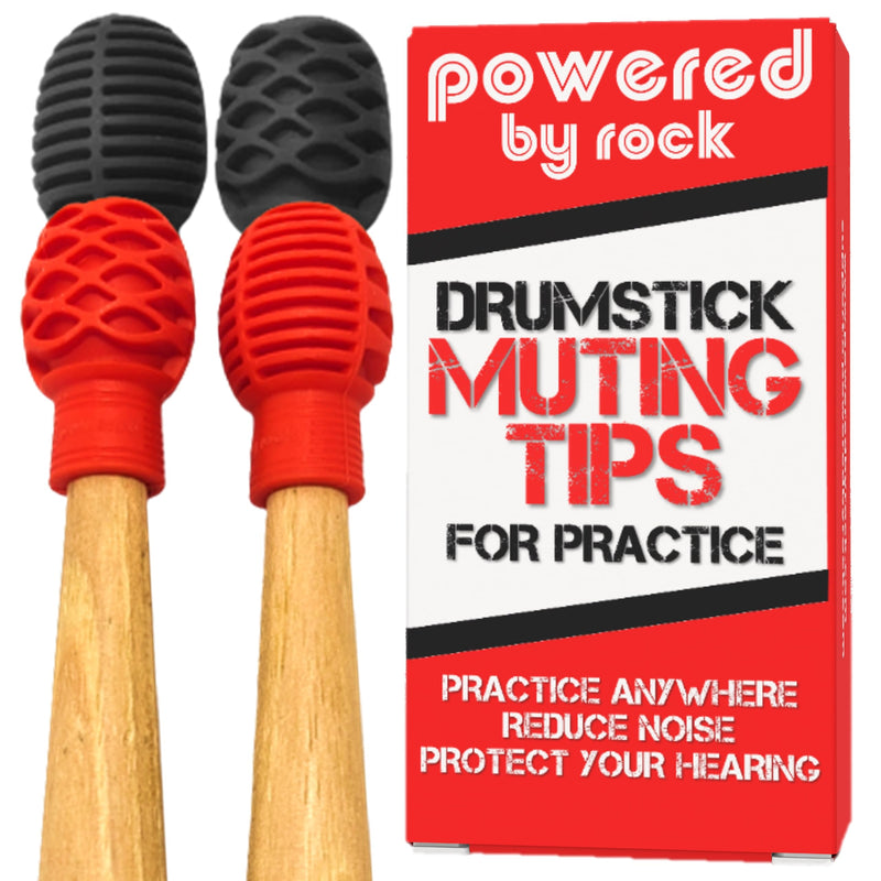 [AUSTRALIA] - Drumstick Dampeners for Silencing Drumming Practice - Replace Your Drum Practice Pad - Silicone Drumstick Tips Mute Clacking Sound from Sticks on Solid Surfaces - 4 Pack 