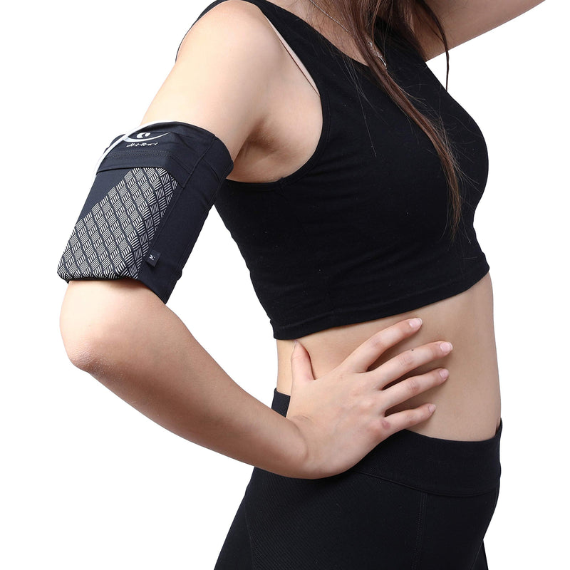 HiRui Universal Sports Armband Cell Phone Armband Sleeves Running Armband for Exercise Workout, Compatible with iPhone 14/14Plus/Pro iPhone 13/12/11 Samsung Galaxy All Phones (Large, Black) Large