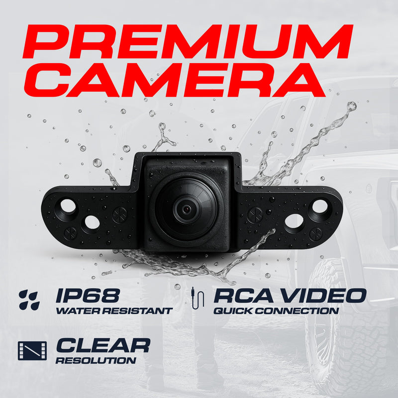 Master Tailgaters Black Tailgate Handle with Backup Camera Replacement for Ford F150 F250 F350 F450 F550 (2005-2016) | IP68 Waterproof | Parking Grid Lines Available | Easy to Install