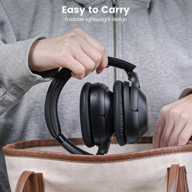 Riibox Y7Pro Active Noise Cancelling Headphones, Wired Wireless ANC Headset | Over Ear Headphones Bluetooth 6.0, 100H Playtime, LDAC Hi-Res Audio, Custom EQ via App, Comfort Fit for Home Office Travel