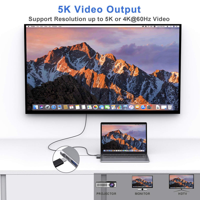 USB C Adapter for MacBook Pro/MacBook Air M1 2020 2019 2018 13" 15" 16", 6 in 1 USB-C Hub MacBook Pro Accessories with 3 USB 3.0 Ports,USB C to SD/TF Card Reader and 100W Thunderbolt 3 PD Port