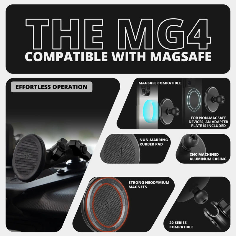Tackform Link Vent Mount Magnetic Phone Holder - Compatible with MagSafe, BlueCruise, 2021-2025 Ford F150 & Raptor, 2023-2025 Ford Super Duty | Aluminum | 3.5" Arm | Black