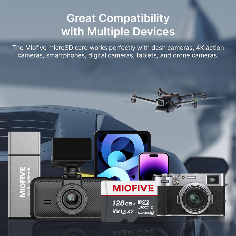 [AUSTRALIA] - Miofive Memory Card - Ultimate Micro SD Card with USB 3.0 Type-C Card Reader 170MB/s, C10, U3, A2, V30, 4K for Dash Cams, Android Smartphones, Tablets, and Gaming Devices (128GB) 