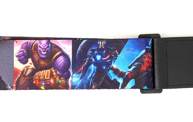Marvel and DC Comics Superheroes Guitar Strap | Polyester with genuine leather