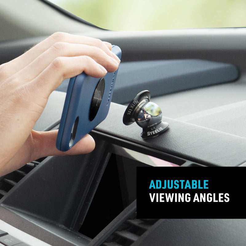 Nite Ize Steelie Orbiter Dash Kit - Metal Plate Attaches to Exterior of Charger - Dashboard System with Magnetic Socket, Dash Mount & Metal Plate - Orbiter