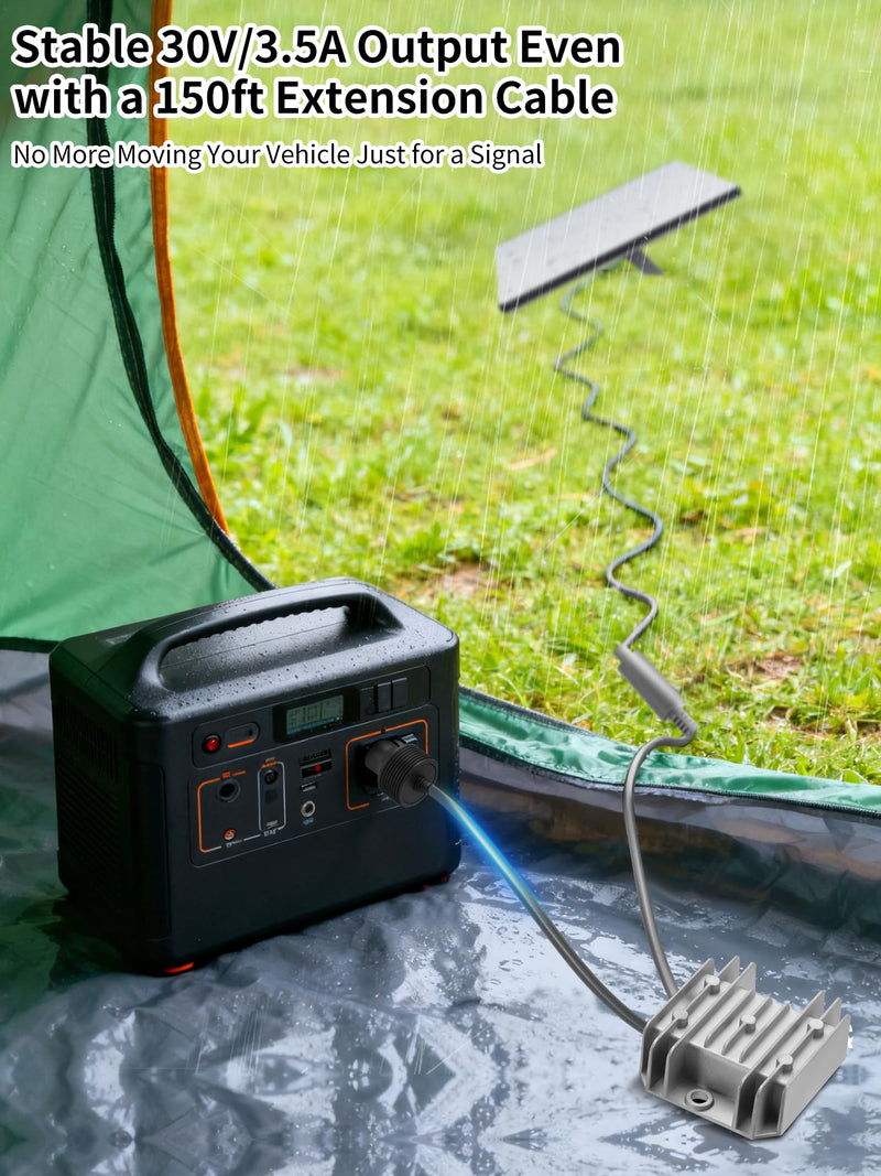 [AUSTRALIA] - Starlink Mini Car Adapter with 12V to 30V 3.5A Step Up Converter [Supports up to 150FT Extension Cable] Starlink Mini 12V Adapter, Car Charger, Ideal for RV, Boat, Trailer Silver 