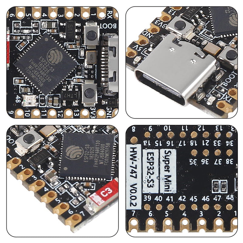 2PCS Type-C Supermini ESP32-S3 Development Board ESP32 S3 Supermini Development Board