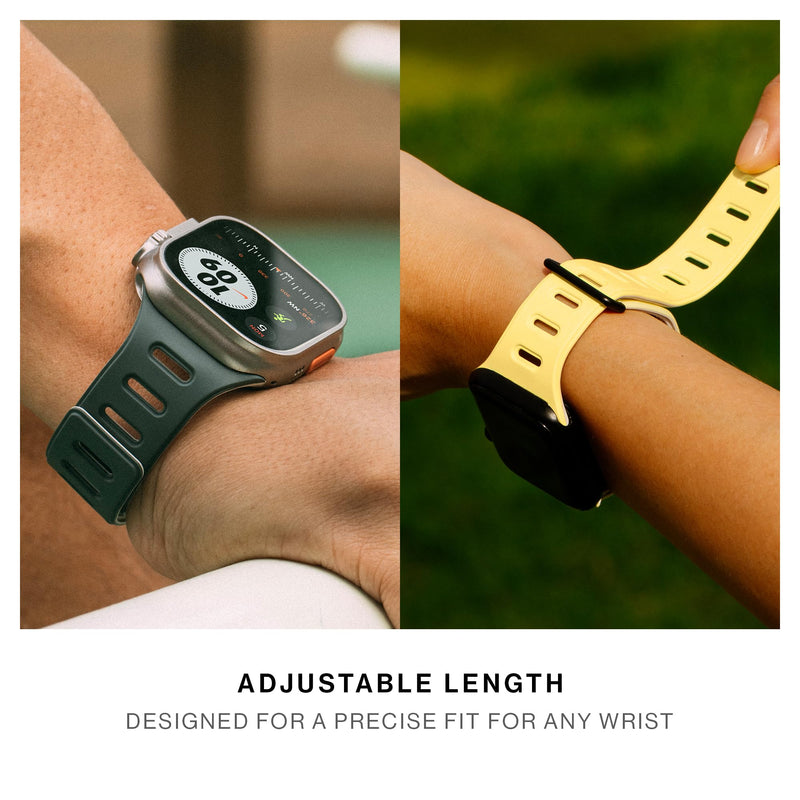 Native Union Active Band | Magnetic Apple Watch Band – Double Sided Reversible Silicone Strap – Adjustable Length – Breathable & Sweat Proof for Sport Black 44/45/46/49mm