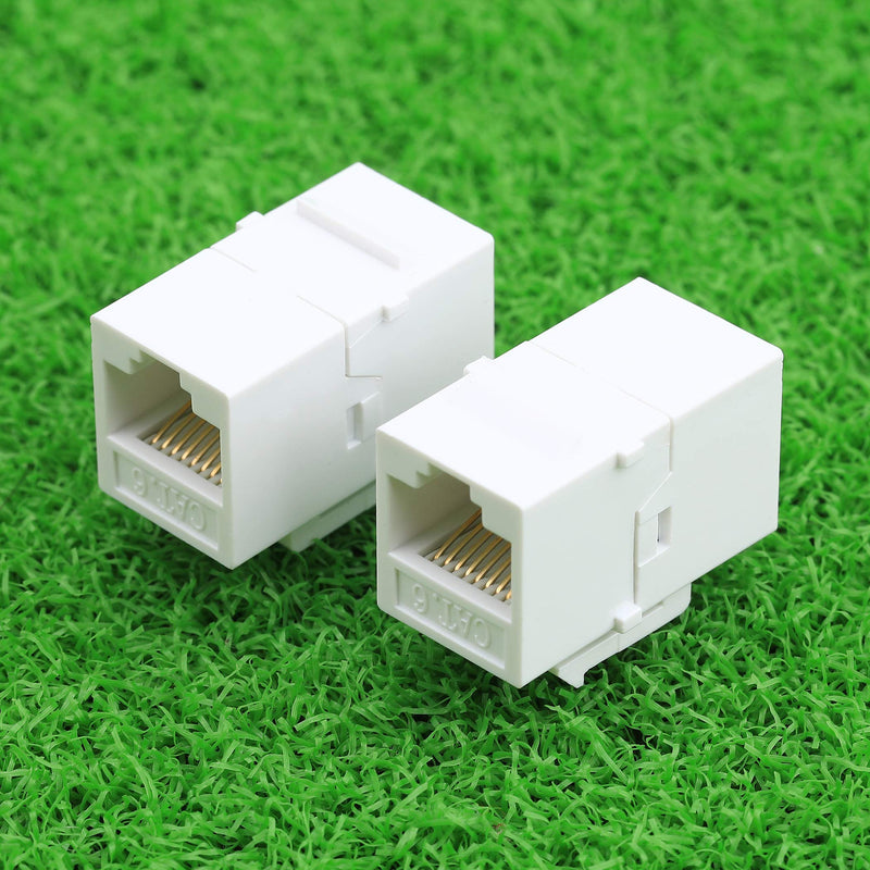 50Pcs/100Pcs CAT6 RJ45 Cable Connector 8P8C Straight Through Network Module Keystone Female to Female Extension Adapter for Plate Outlet Panel (100Pcs)