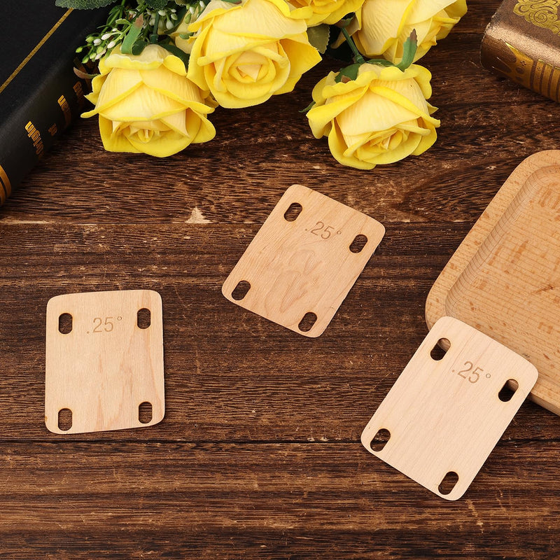 [AUSTRALIA] - 3pcs 25° Guitar Neck Shims, Solid Maple Wood Guitar Neck Shim Protection 25 Degree Guitar Neck Plate Tool for Guitar Bass Repairing 