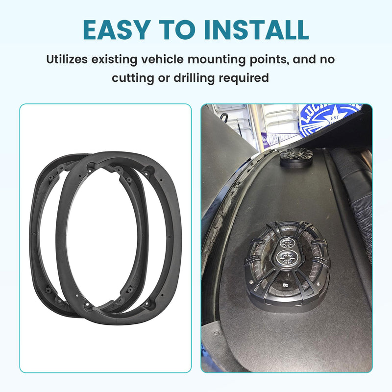 [AUSTRALIA] - 6X9 Universal Plastic Vehicle Speaker Spacer Ring Adapter, 6x9 Inch Car Speaker Spacer Mounting Bracket Adapter Refit Audio Speaker Mat, 1 Pair 