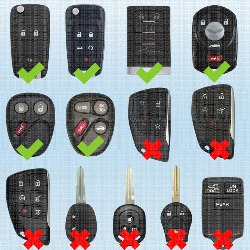 Key Fob Battery Replacement for Chevrolet GMC Chevy Silverado Tahoe Sierra Yukon Equinox Malibu Cruze Impala Terrain Acadia Blazer Camaro Canyon Colorado Cruze Suburban Sonic Spark Trax Remote Key