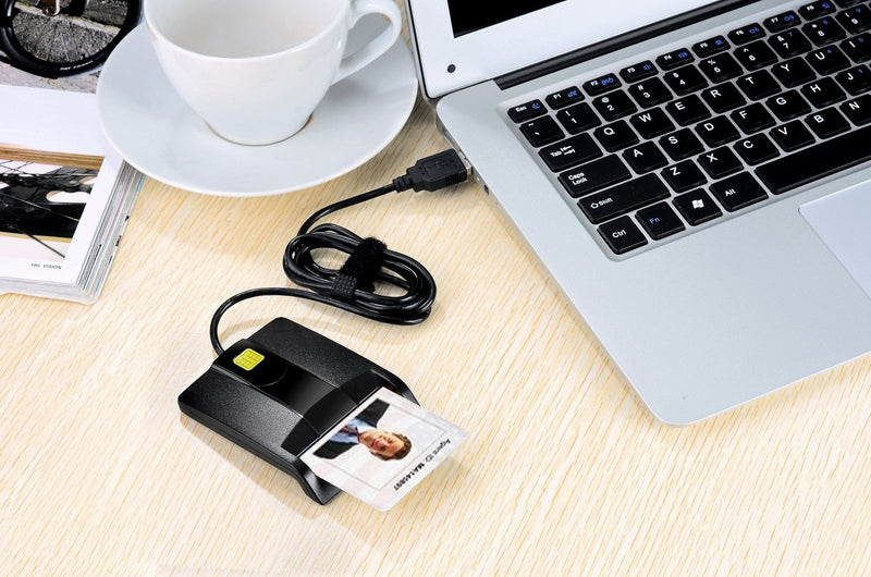 DOD Military USB Common Access CAC Smart Card Reader, Compatible with Mac OS, Win, Linux (Horizontal Version) Cac Card Reader V1