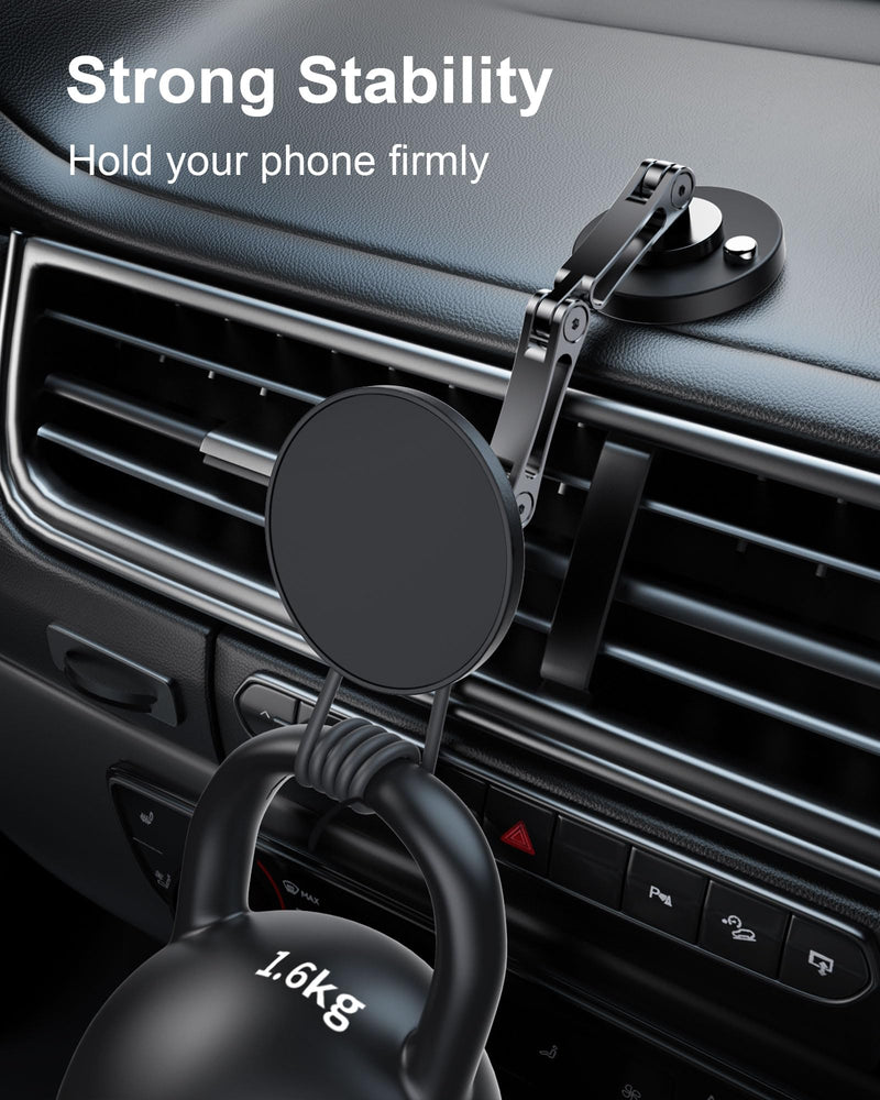 ZBF Magnetic Car Phone Holder Mount (360° Rotation) Cell Phone Car Holder, Phone Mount for Car Windshield Dashboard Hand Free Mount for iPhone 17 16 15 14 13 Pro Max All Smartphones Non-Charging