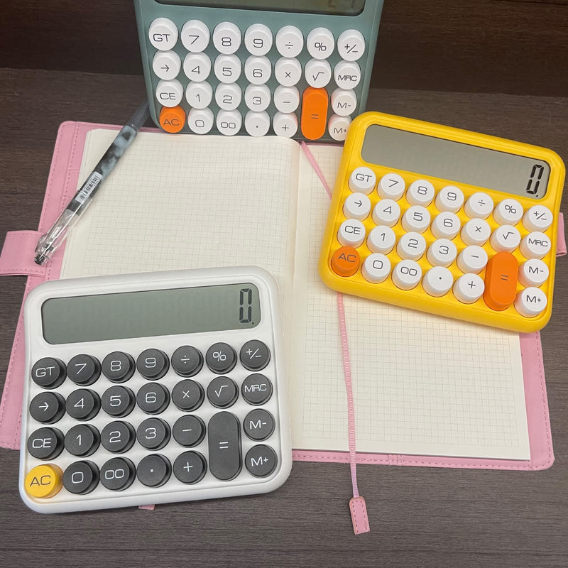 [AUSTRALIA] - Calculators, Benkaim Desk Calculator,Basic Standard Calculator,12 Digit Large LCD Display Big Button Calculator for School, Home & Business Use(Beige) Beige 