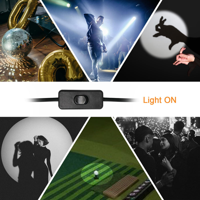 Disco Ball Spotlight 2 Pack, AQOOL Mini Pinspot Lights 5W White LED Beam Pin Spot Light Mirror Dsico Ball Light with ON/Off Button for Disco Party Bar DJ Events (No Remote)