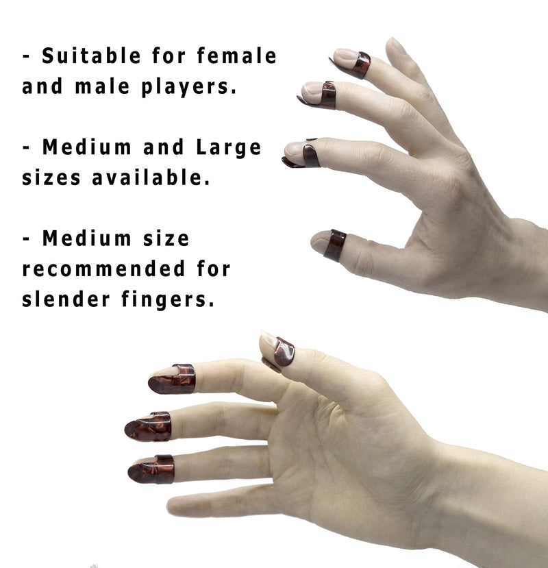 Thumb and Finger Picks - Large Red - Best for Fingerstyle Acoustic Guitar, Banjo or Ukulele. Includes a Pouch.