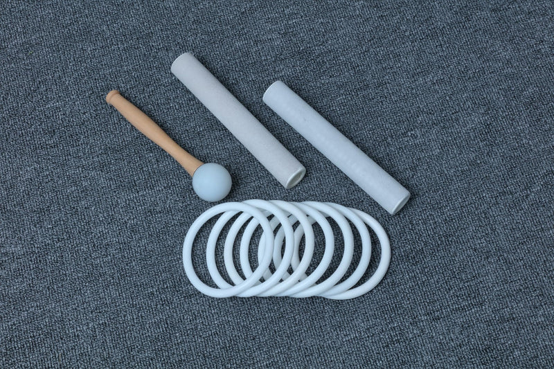 TOPFUND 7 Pcs Silicone Rubber O-rings and 2 Suede Mallets and 1 Rubber Mallet for Crystal Singing Bowl Set