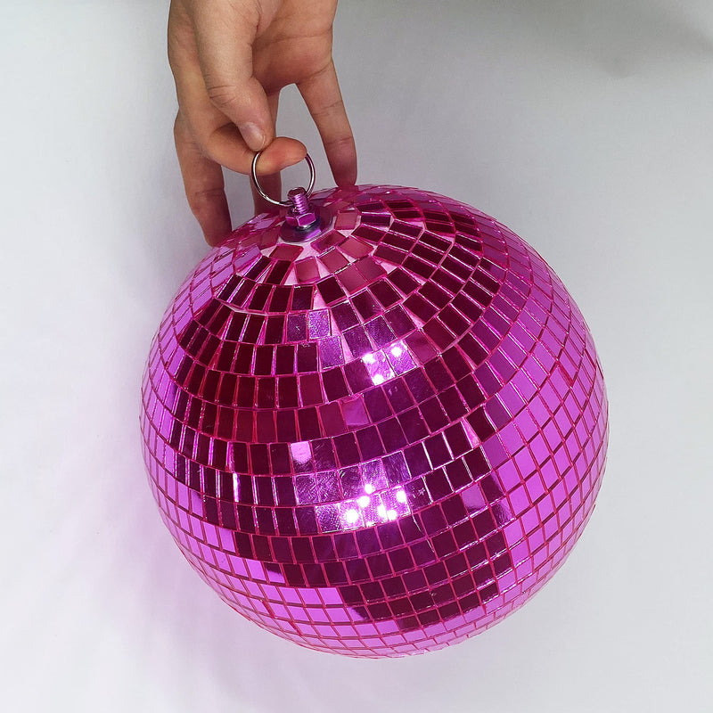 8" Mirror Disco Ball - Cool and Fun Hanging Party Disco Ball for Big Party Decorations, Party Design、Decorate (8 inch, Pink) 8 inch