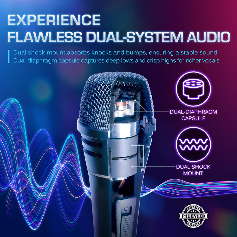 CAROL Sigma-plus2 XLR Wired Vocal Microphone – Dynamic Supercardioid Mic with Dual Shock Mount Tech for Singing, Rock & Metal Band Performances, Includes Mic Clip, 14.8ft XLR Cable & On/Off Switch Σ-plus 2