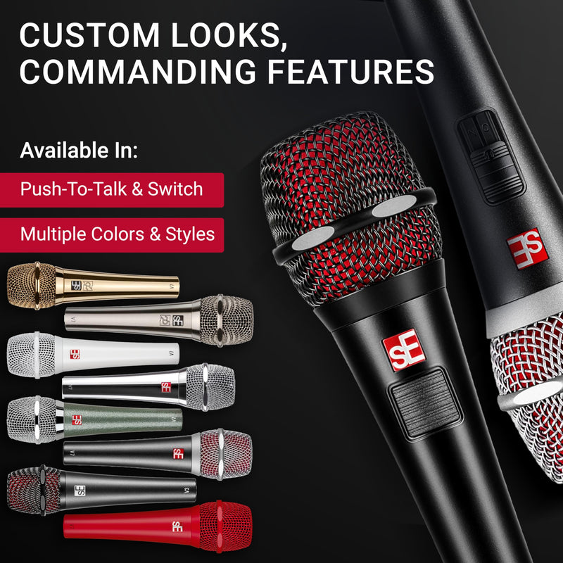 SE ELECTRONICS V7 Dynamic Microphone for Singing, Speech & Studio Recording - XLR Handheld Professional Microphone with Supercardioid Aluminum Voice Coil for Huge Gain Before Feedback - Grey V7 - Gray