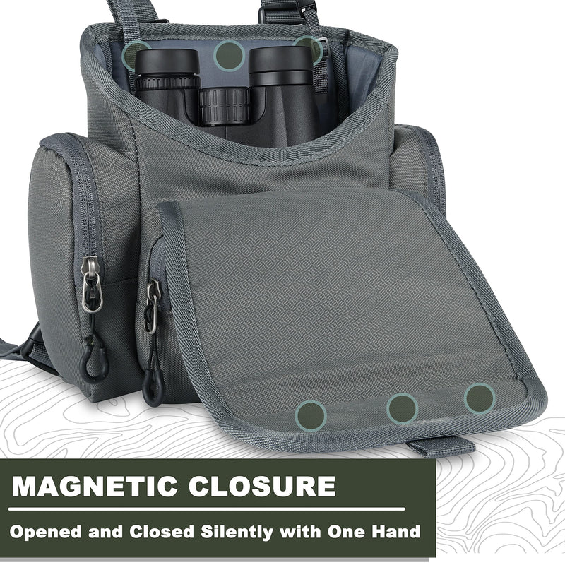 UIIHUNT Binocular Harness Chest Pack: Lightweight Bino Harness with Rangefinder Pouch, Portable Binocular Chest Packs for Hunting & More, Binocular Chest Packs Holds rangefinders, Phones, ect