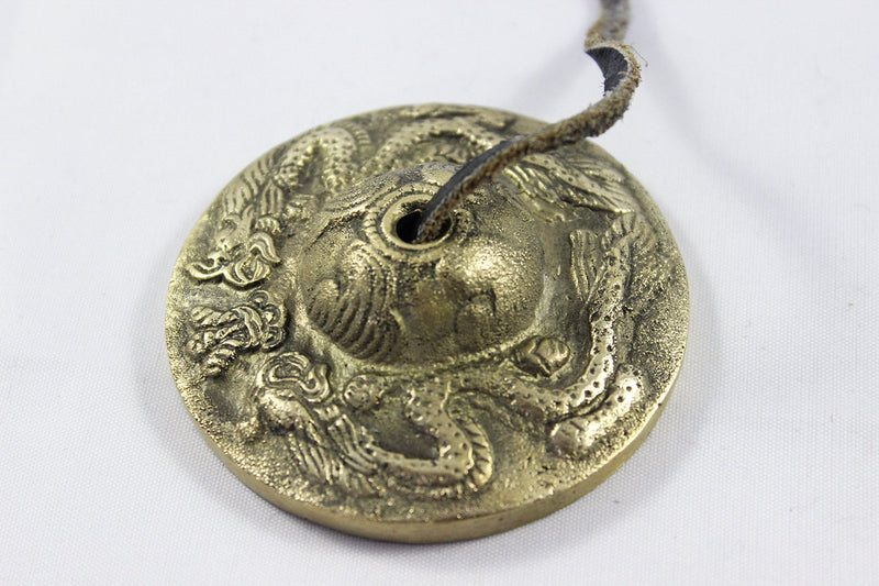 Tingsha/Tibetan Meditation Bell/Finger Cymbals with free Silk Case by Nepalese Handicraft Zone (Bronze)