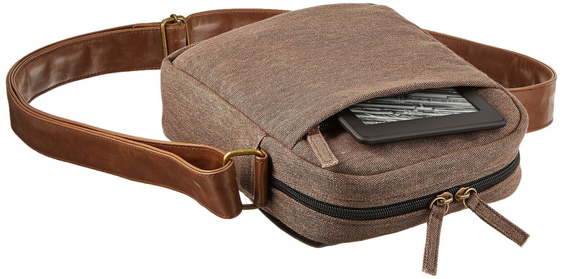 shoulder travel bag for Kindle in brown / grey