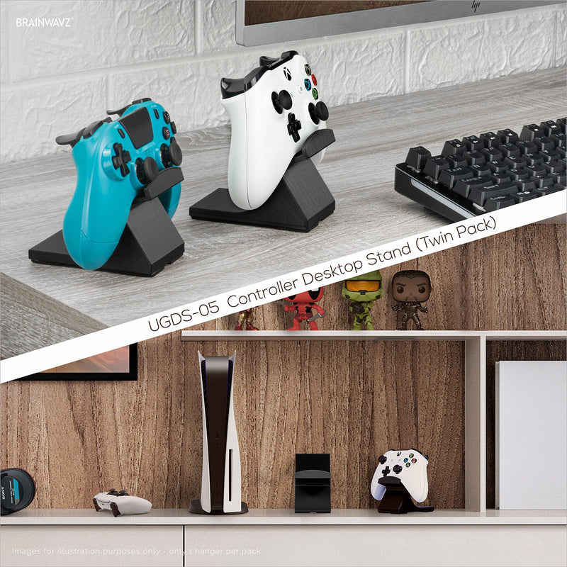 Game Controller Desktop Holder Stand (2 Pack) - Universal Design for Xbox ONE, PS5, PS4, PC, Steelseries, Steam & More, Reduce Clutter UGDS-05 by Brainwavz