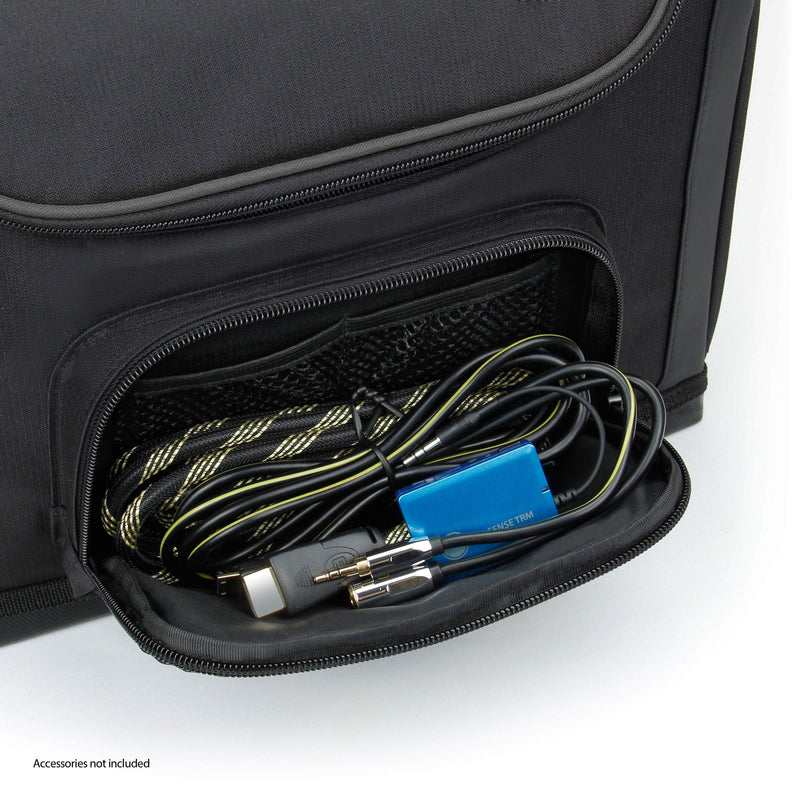 USA GEAR Mini Projector Case S7 Pro Portable Projector Bag Carrying Case with Accessory Storage - Compatible with Small LED Projectors from Vankyo, DR. J, Apeman, GooDee, DBPOWER, CiBest (Black) Black