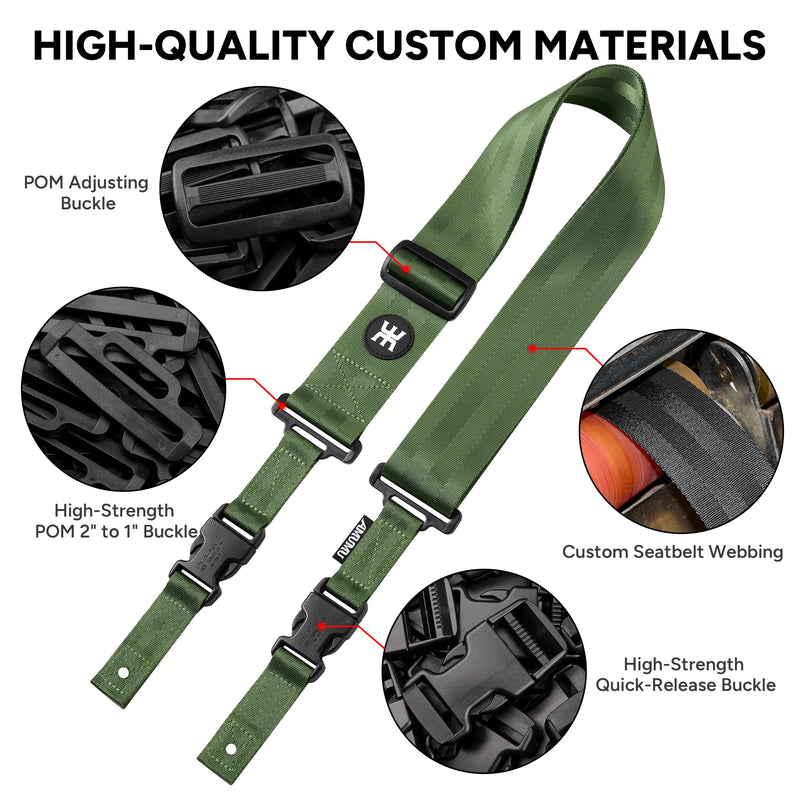 [AUSTRALIA] - Amumu SNAPLOCK Pro Guitar Strap - Quick-Release Buckle, Screw Fasten Ends, Quick-Fetch Pick Holder, Adjustable 38"-57", Fits Bass, Electric Guitars, Gift for Guitarists, Army Green 